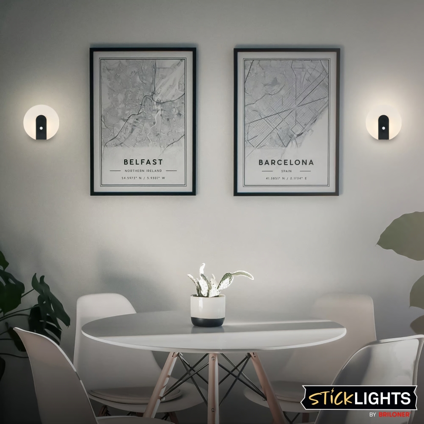 Briloner 3889015 - Oplaadbare LED-wandlamp met bewegings- en schemersensor TARO LED/2,5W/5V 1800 mAh zwart