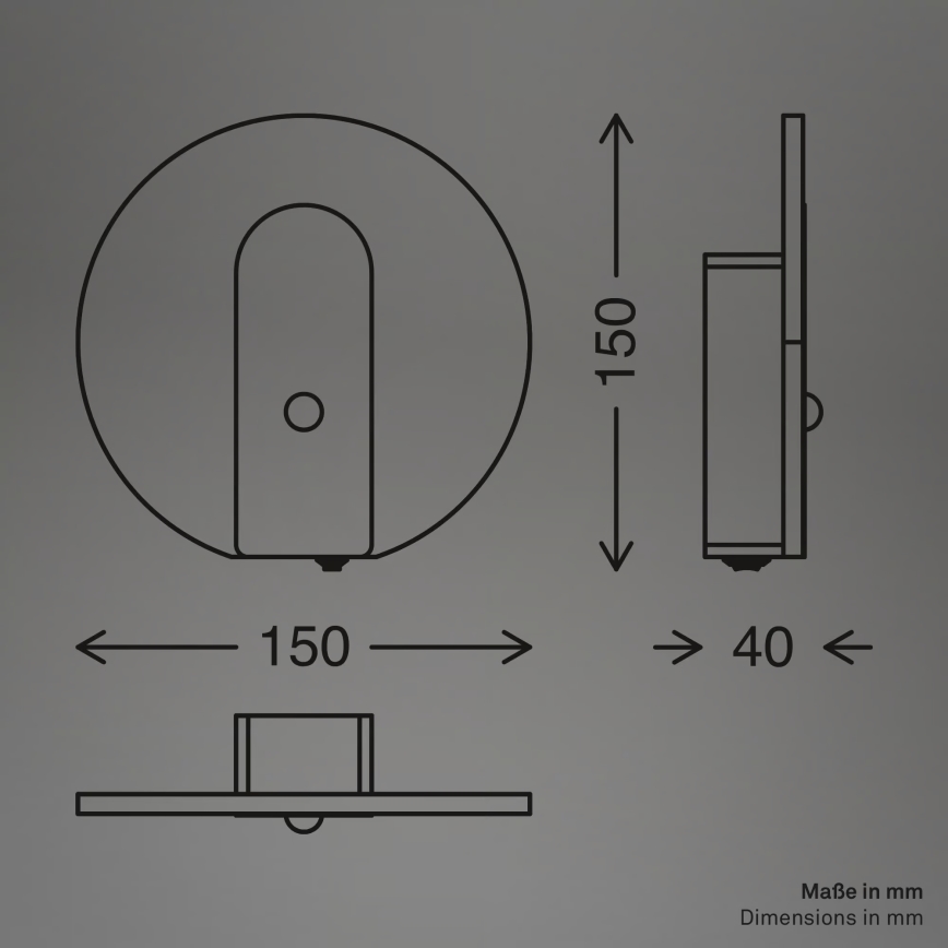 Briloner 3889015 - Oplaadbare LED-wandlamp met bewegings- en schemersensor TARO LED/2,5W/5V 1800 mAh zwart