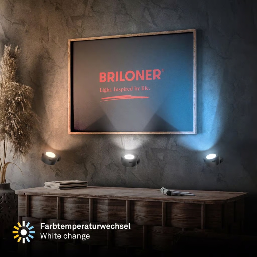 Briloner 3896015 - Applique murale rechargeable LED dimmable TARI LED/1,6W/5V 1500 mAh noire