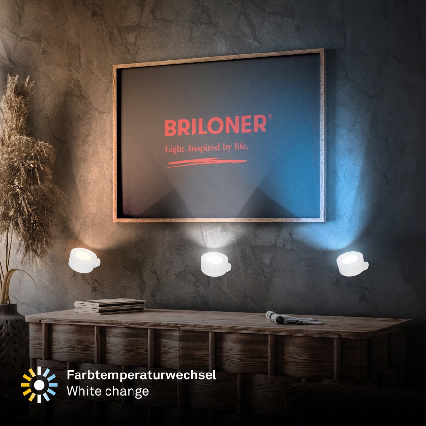 Briloner 3896016 - Dimbare oplaadbare wandlamp TARI LED/1,6W/5V 1500 mAh wit