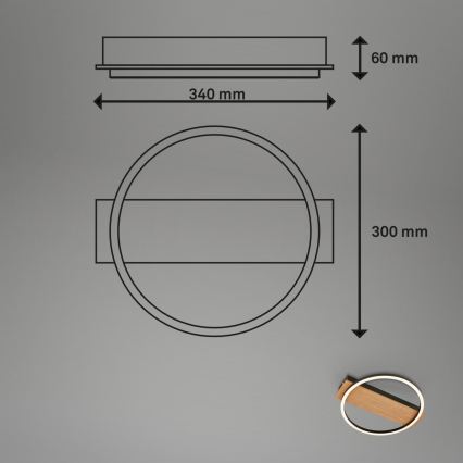 Briloner 3908-014 - Plafonnier LED KADA LED/14W/230V Ø 30 cm noir/marron