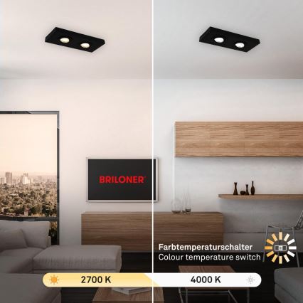 Briloner 3996025 - Spot CTS 2xLED/4W/230V 2700/4000K noir