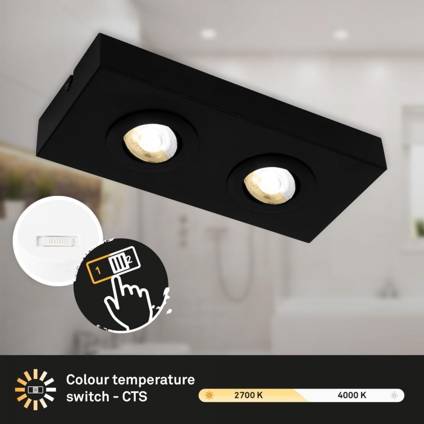 Briloner 3996025 - Spot CTS 2xLED/4W/230V 2700/4000K noir