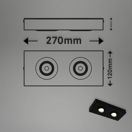 Briloner 3996025 - Spot CTS 2xLED/4W/230V 2700/4000K noir