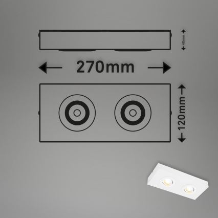 Briloner 3996026 - LED spot CTS 2xLED/4W/230V 2700/4000K wit