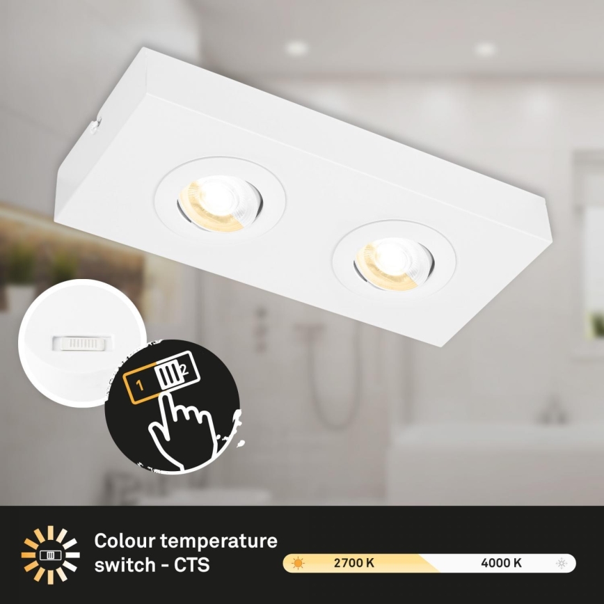 Briloner 3996026 - Spot CTS 2xLED/4W/230V 2700/4000K blanc