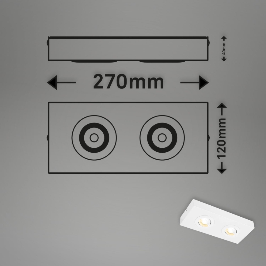Briloner 3996026 - Spot CTS 2xLED/4W/230V 2700/4000K blanc