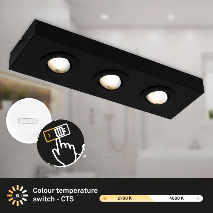 Briloner 3996035 - LED spot CTS 3xLED/4W/230V 2700/4000K zwart