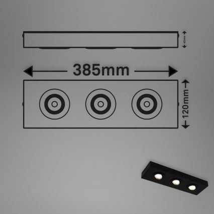 Briloner 3996035 - LED spot CTS 3xLED/4W/230V 2700/4000K zwart