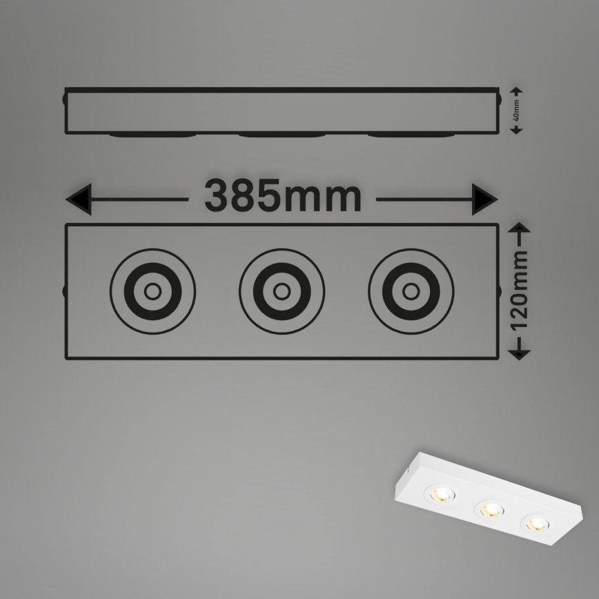 Briloner 3996036 - LED spot CTS 3xLED/4W/230V 2700/4000K wit