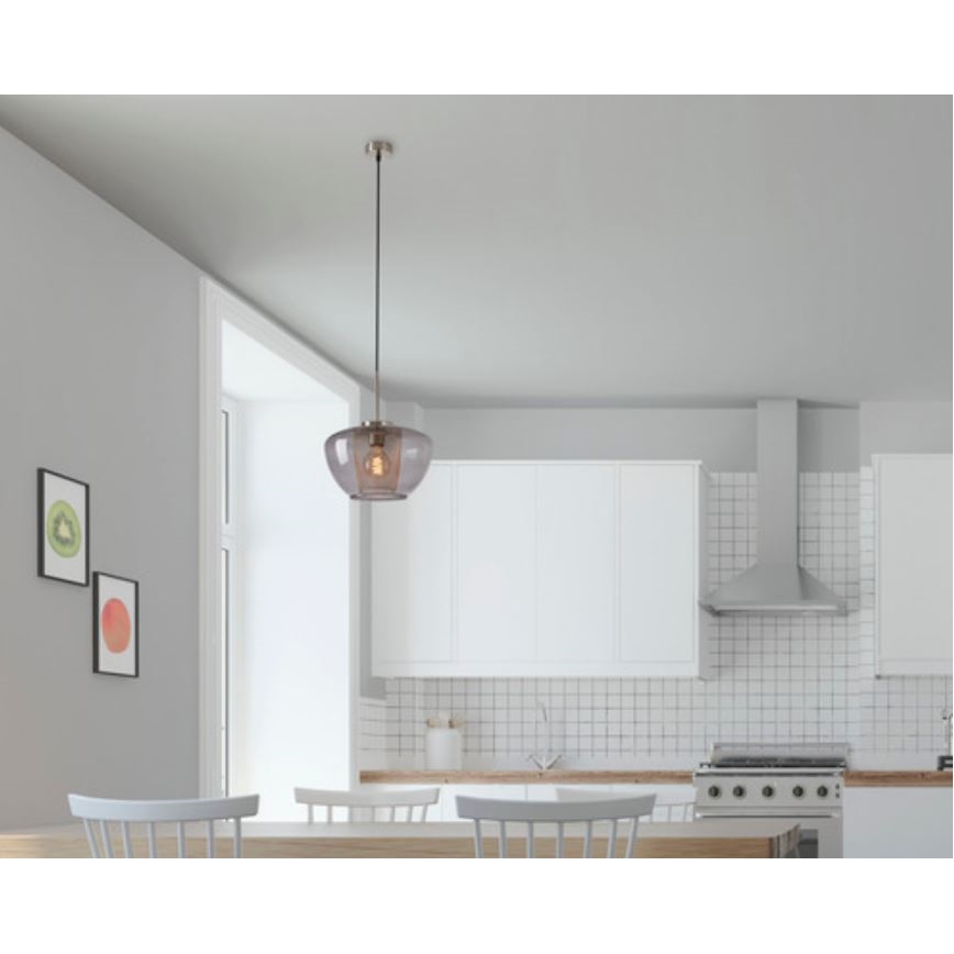 Briloner 4016-014 - Hanglamp met kabel SEVENTIES 1xE27/40W/230V rookgrijs