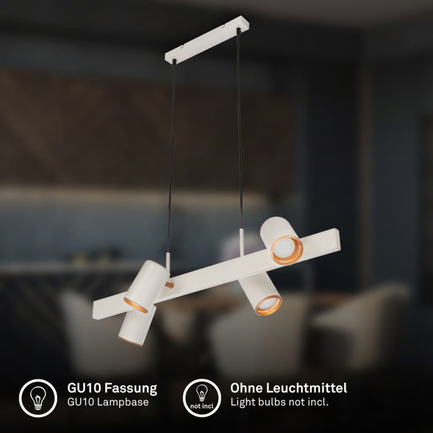 Briloner 4058044 - Suspension sur câble ERA 4xGU10/10W/230V crème