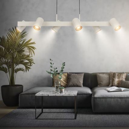 Briloner 4058064 - Hanglamp ERA met kabel 6xGU10/10W/230V crème