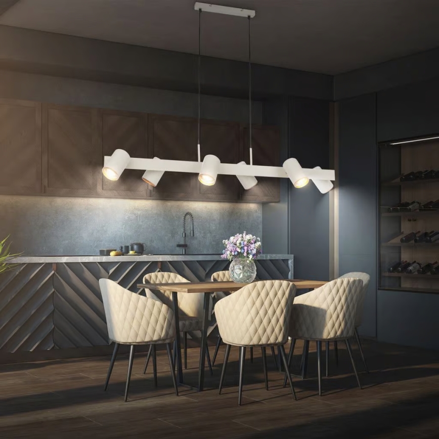 Briloner 4058064 - Hanglamp ERA met kabel 6xGU10/10W/230V crème