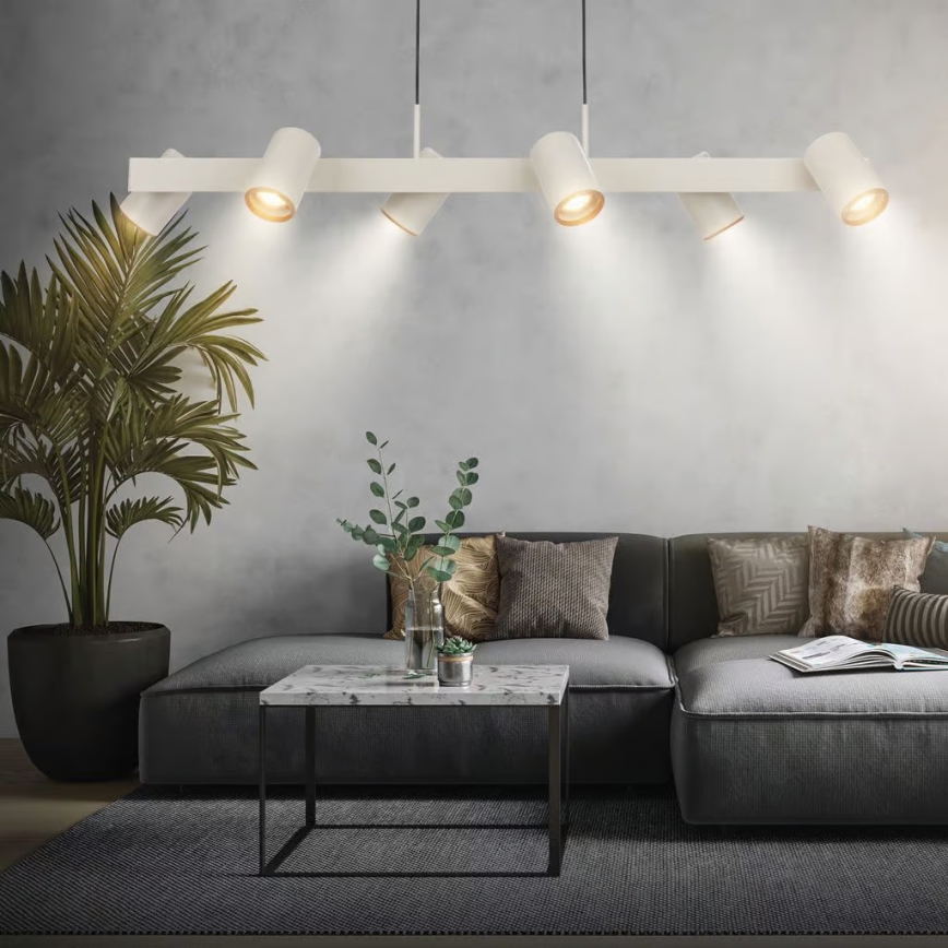 Briloner 4058064 - Suspension sur câble ERA 6xGU10/10W/230V crème