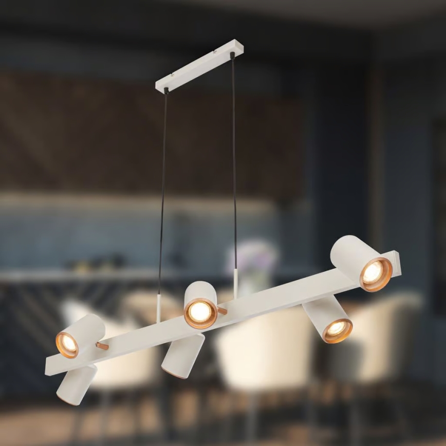 Briloner 4058064 - Suspension sur câble ERA 6xGU10/10W/230V crème