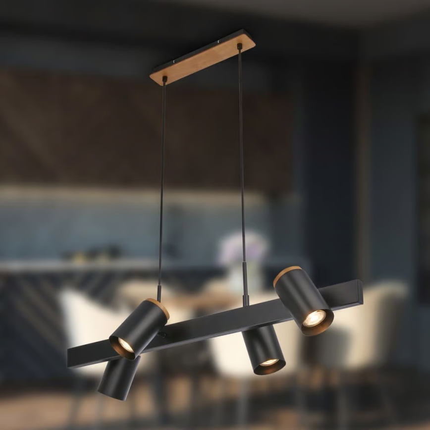 Briloner 4059045 - Hanglamp aan kabel ERA 4xGU10/10W/230V zwart