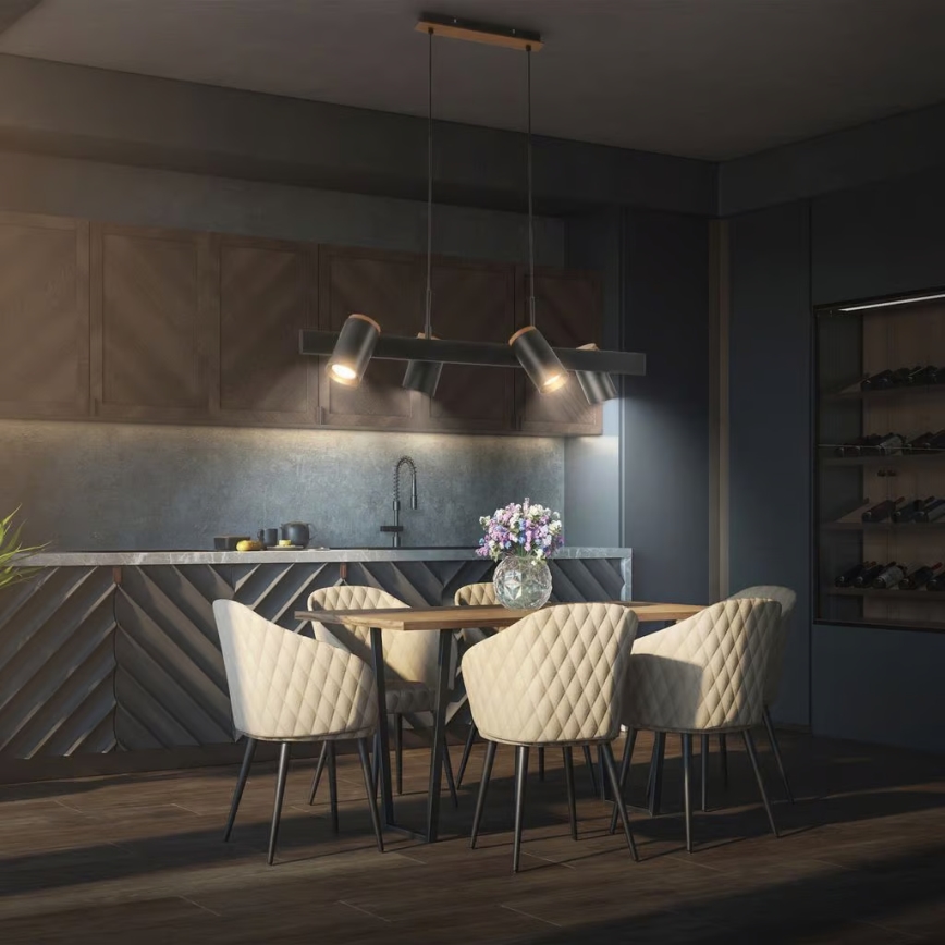 Briloner 4059045 - Suspension sur câble ERA 4xGU10/10W/230V noire