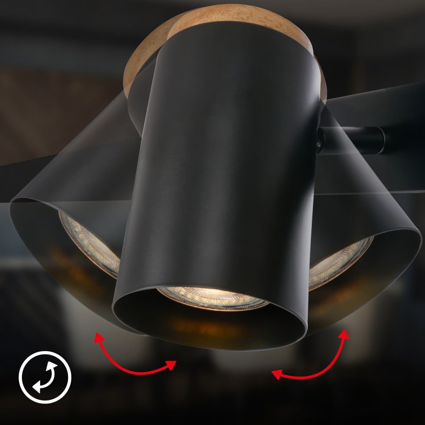 Briloner 4059065 - ERA hanglamp met kabel 6xGU10/10W/230V zwart