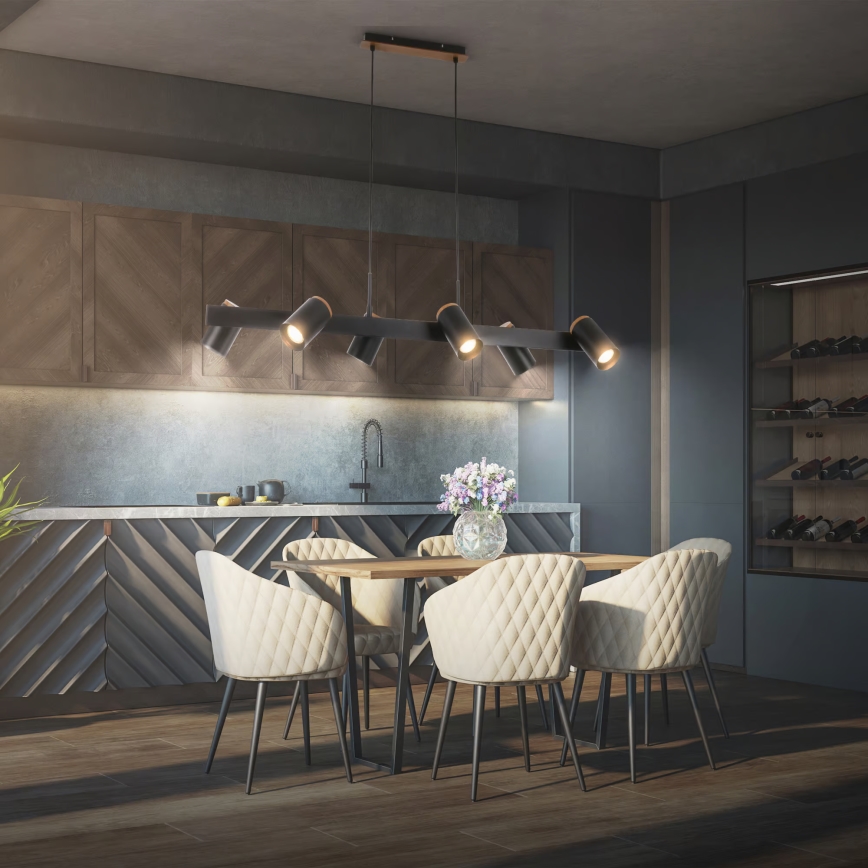 Briloner 4059065 - Suspension à câble ERA 6xGU10/10W/230V noir