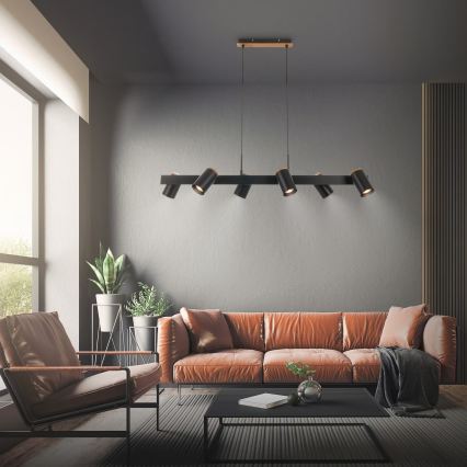 Briloner 4059065 - Suspension à câble ERA 6xGU10/10W/230V noir