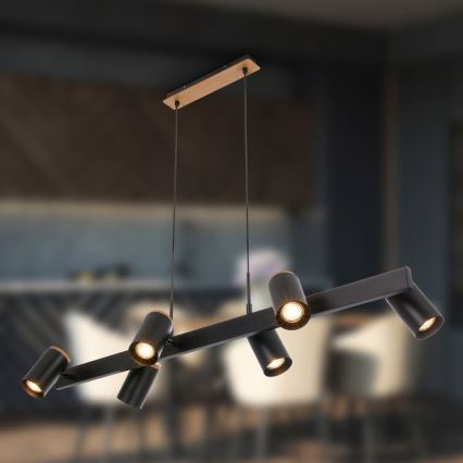 Briloner 4059065 - Suspension à câble ERA 6xGU10/10W/230V noir