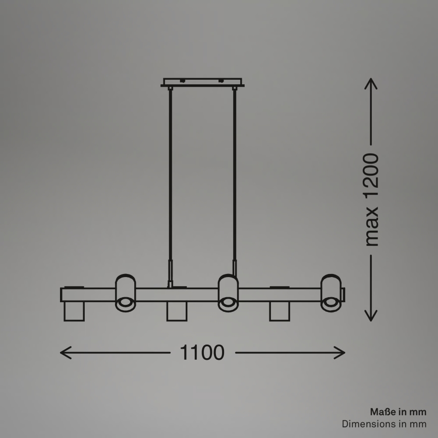 Briloner 4059065 - Suspension à câble ERA 6xGU10/10W/230V noir