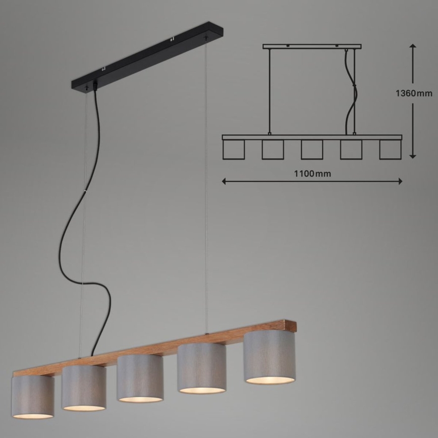 Briloner 4075-054 - Suspension sur câble 5xE14/25W/230V