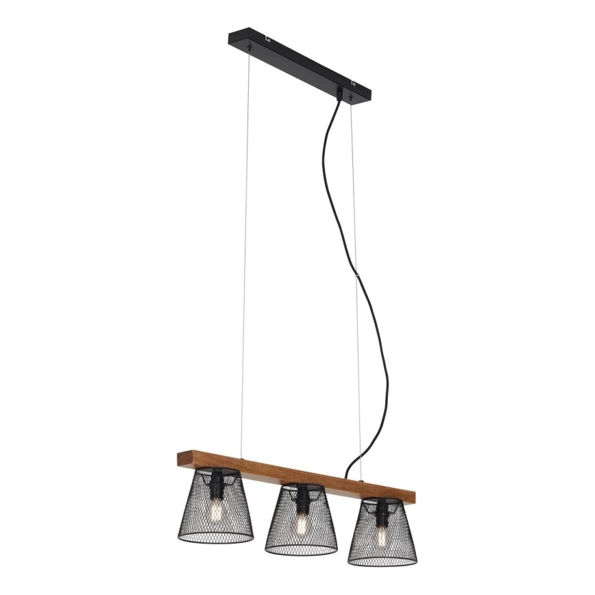 Briloner 4077-035 - Hanglamp aan een koord WOOD & STYLE 3xE14/25W/230V rubberen boom
