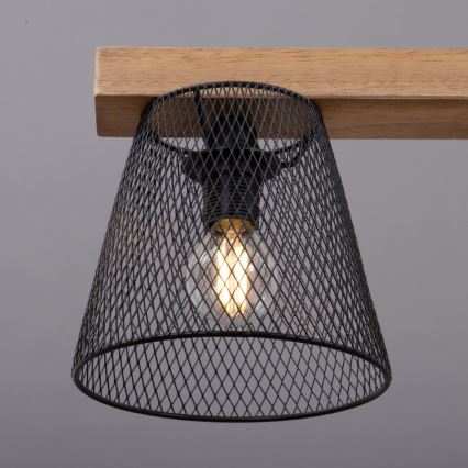 Briloner 4077-035 - Suspension filaire WOOD & STYLE 3xE14/25W/230V hévéa