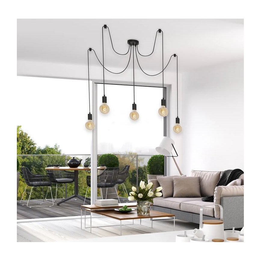 Briloner 4104-055 - Hanglamp aan een koord 5xE27/60W/230V