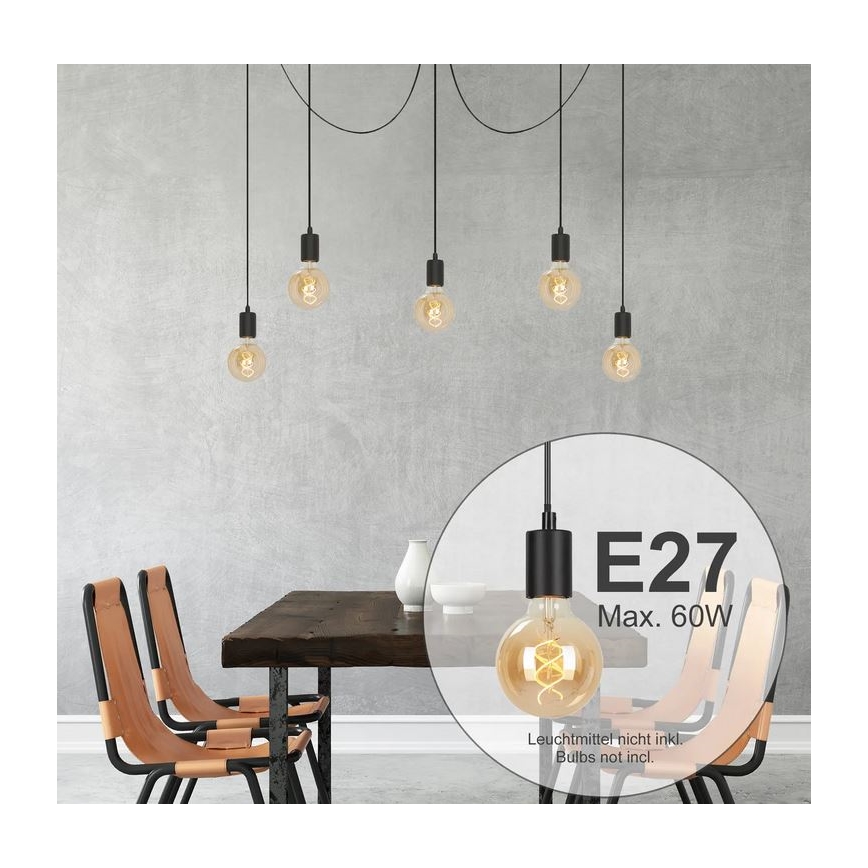 Briloner 4104-055 - Hanglamp aan een koord 5xE27/60W/230V