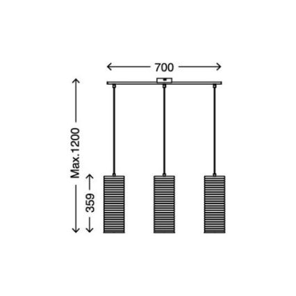 Briloner 4313-038 - Hanglamp aan koord 3xE27/60W/230V