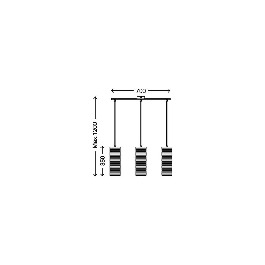 Briloner 4313-038 - Hanglamp aan koord 3xE27/60W/230V