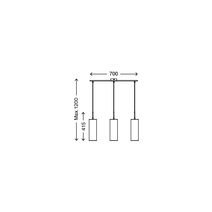 Briloner 4712-034 - Suspension avec fil 3xE27/25W/230V
