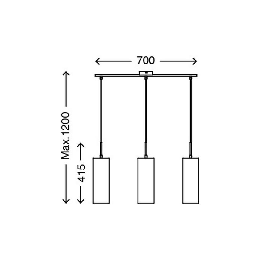 Briloner 4712-037 - Hanglamp aan koord 3xE27/25W/230V