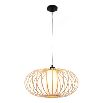 Briloner 4759011 - Hanglamp met kabel 1xE27/10W/230V zwart/bamboe