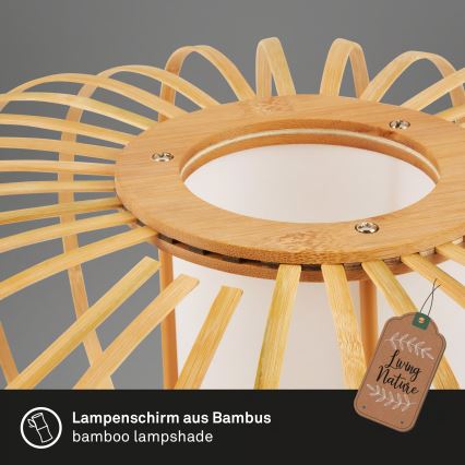 Briloner 4759031 - Suspension sur câble 3xE27/10W/230V noir/bambou