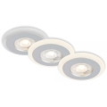 Briloner 7039034 - Ensemble de 3 spots LED encastrés pour salle de bains, LED/5W/230V, IP44, chrome mat