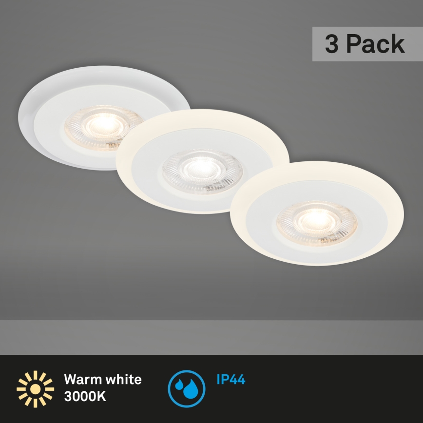 Briloner 7039036 - SET van 3 LED-inbouwspots voor de badkamer 3xLED/5W/230V IP44 wit
