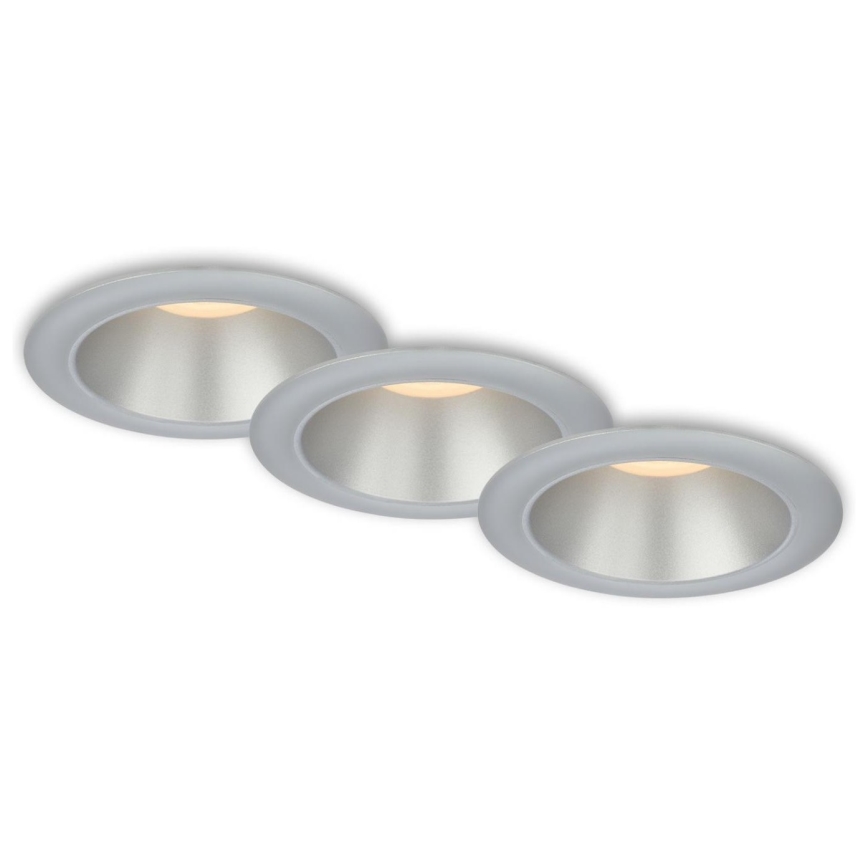 Briloner 7041-034 - SET 3x Hangende LED Badkamer plafond verlichting LED/4,9W/230V IP44 zilver