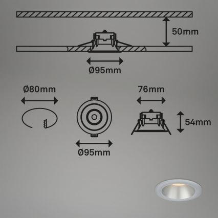 Briloner 7041-034 - SET 3x Hangende LED Badkamer plafond verlichting LED/4,9W/230V IP44 zilver