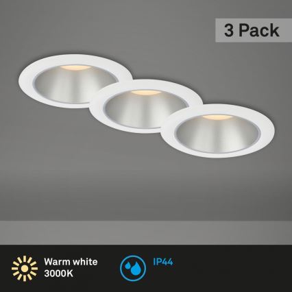Briloner 7041-036 - SET 3x Hangende LED Badkamer plafond verlichting LED/4,9W/230V IP44 wit