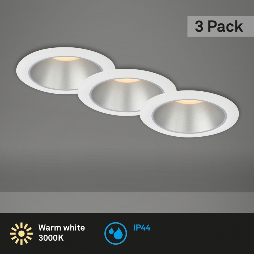 Briloner 7041-036 - SET 3x Hangende LED Badkamer plafond verlichting LED/4,9W/230V IP44 wit