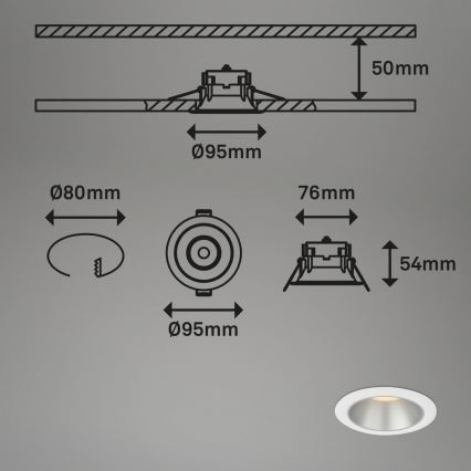 Briloner 7041-036 - SET 3x Hangende LED Badkamer plafond verlichting LED/4,9W/230V IP44 wit