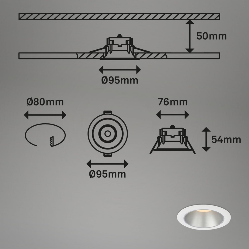 Briloner 7041-036 - SET 3x Hangende LED Badkamer plafond verlichting LED/4,9W/230V IP44 wit