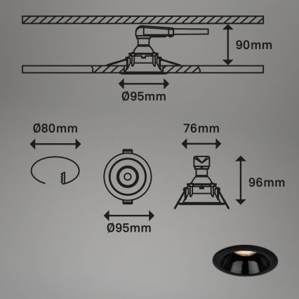 Briloner 7042-035 - LOT 3x Spot encastrable salle de bain 1xGU10/9W/230V IP23