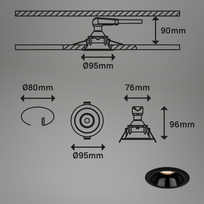 Briloner 7042-035 - LOT 3x Spot encastrable salle de bain 1xGU10/9W/230V IP23