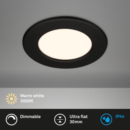 Briloner 7049015 - Dimbare LED-inbouwspot voor badkamer LED/6W/230V 3000K IP44 zwart