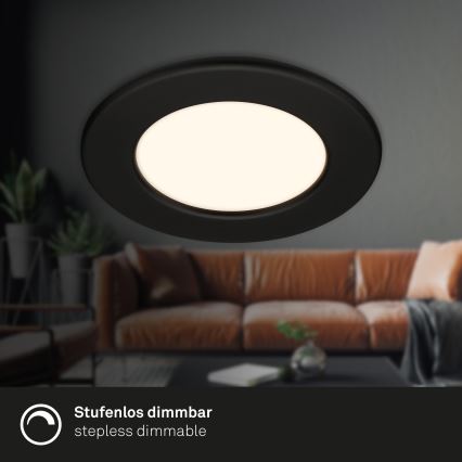 Briloner 7049015 - Dimbare LED-inbouwspot voor badkamer LED/6W/230V 3000K IP44 zwart